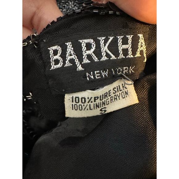 Barkha black sequin silk open back formal party dress size small - Picture 3 of 16